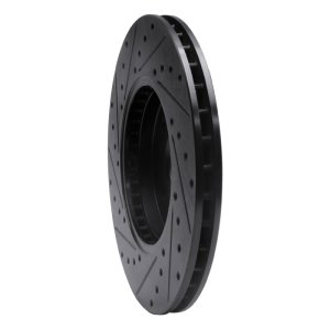 Ford Focus Brake Rotor (1) - Front Right - R1 Concepts - Drilled & Slotted - Black - `02-`04